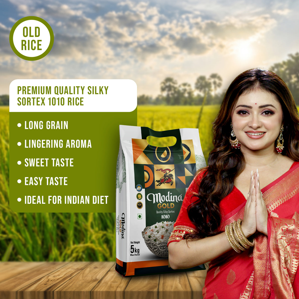 Modina Gold Quality Silky Sortex 1010 Rice (5 Kg)
