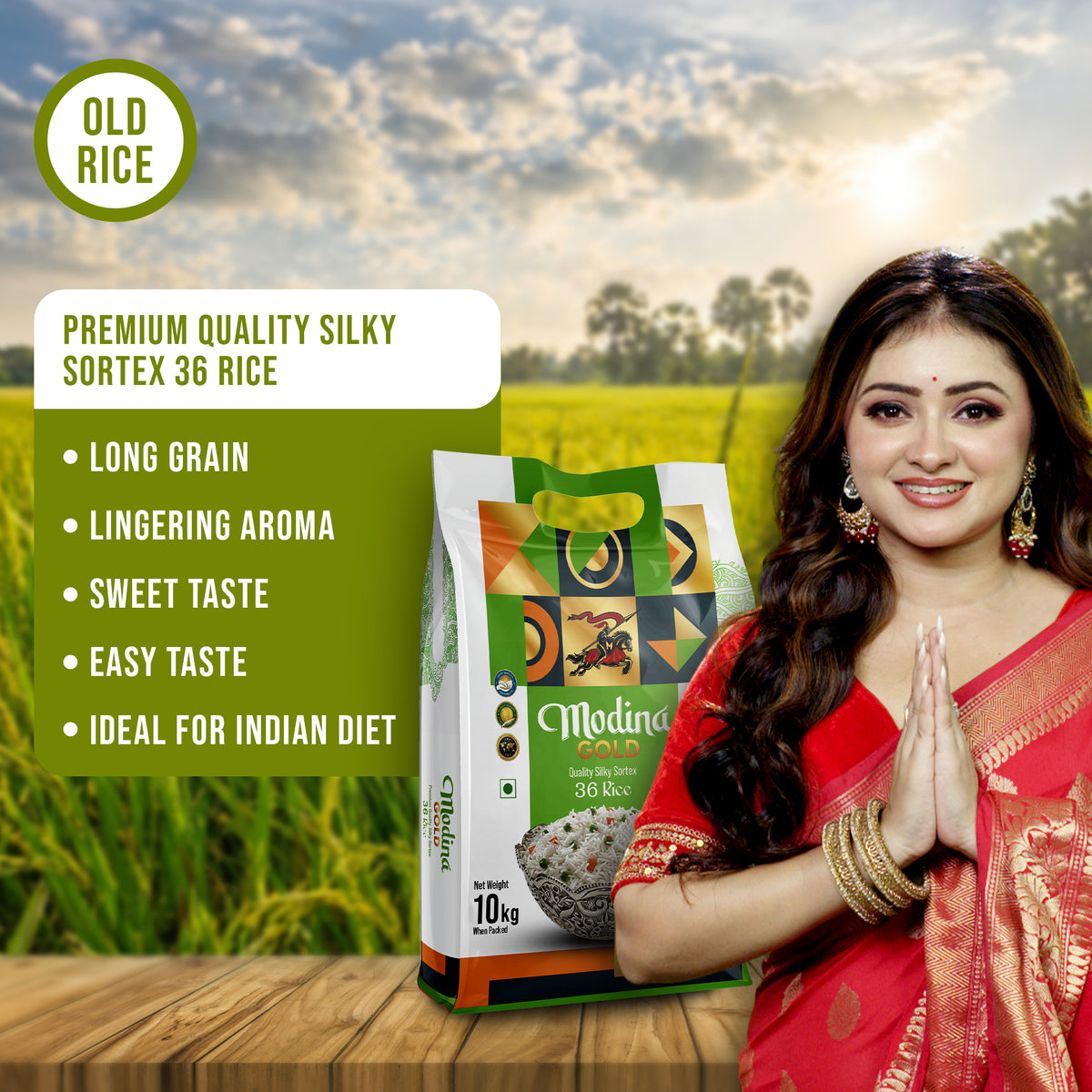 Modina Gold Quality Silky Sortex 36 Rice (10 Kg)
